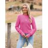 image:imageZeagoo Womens 2026 Fall Crewneck Cropped Sweater Trendy Long Sleeve Ribbed Knit Pullover Jumper TopsPink