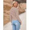 image:imageZeagoo Womens 2026 Fall Crewneck Cropped Sweater Trendy Long Sleeve Ribbed Knit Pullover Jumper TopsPolka Dot Khaki