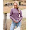 image:imageZeagoo Womens 2026 Fall Crewneck Cropped Sweater Trendy Long Sleeve Ribbed Knit Pullover Jumper TopsPurple