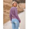 image:imageZeagoo Womens 2026 Fall Crewneck Cropped Sweater Trendy Long Sleeve Ribbed Knit Pullover Jumper TopsPurple