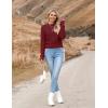 image:imageZeagoo Womens 2026 Fall Crewneck Cropped Sweater Trendy Long Sleeve Ribbed Knit Pullover Jumper TopsWine Red