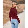 image:imageZeagoo Womens 2026 Fall Crewneck Cropped Sweater Trendy Long Sleeve Ribbed Knit Pullover Jumper TopsWine Red