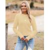 image:imageZeagoo Womens 2026 Fall Crewneck Cropped Sweater Trendy Long Sleeve Ribbed Knit Pullover Jumper TopsYellow