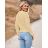 image:imageZeagoo Womens 2026 Fall Crewneck Cropped Sweater Trendy Long Sleeve Ribbed Knit Pullover Jumper TopsYellow