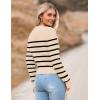image:imageZeagoo Womens 2026 Fall Crewneck Cropped Sweater Trendy Long Sleeve Ribbed Knit Pullover Jumper TopsZapricot Black Stripe