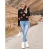 image:imageZeagoo Womens 2026 Fall Crewneck Cropped Sweater Trendy Long Sleeve Ribbed Knit Pullover Jumper TopsZblackflower