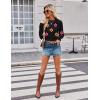 image:imageZeagoo Womens 2026 Fall Crewneck Cropped Sweater Trendy Long Sleeve Ribbed Knit Pullover Jumper TopsZblackflower