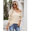image:imageZeagoo Womens 2026 Fall V Neck Sweater Casual Long Sleeve Lightweight Ribbed Knit Pullover Sweaters Dressy Casual TopsApricot