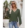 image:imageZeagoo Womens 2026 Fall V Neck Sweater Casual Long Sleeve Lightweight Ribbed Knit Pullover Sweaters Dressy Casual TopsArmy Green