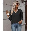 image:imageZeagoo Womens 2026 Fall V Neck Sweater Casual Long Sleeve Lightweight Ribbed Knit Pullover Sweaters Dressy Casual TopsBlack