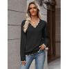 image:imageZeagoo Womens 2026 Fall V Neck Sweater Casual Long Sleeve Lightweight Ribbed Knit Pullover Sweaters Dressy Casual TopsBlack