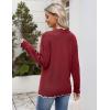 image:imageZeagoo Womens 2026 Fall V Neck Sweater Casual Long Sleeve Lightweight Ribbed Knit Pullover Sweaters Dressy Casual TopsWine Red