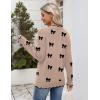 image:imageZeagoo Womens 2026 Fall V Neck Sweater Casual Long Sleeve Lightweight Ribbed Knit Pullover Sweaters Dressy Casual TopsZ  Bow Khaki