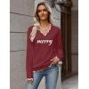 image:imageZeagoo Womens 2026 Fall V Neck Sweater Casual Long Sleeve Lightweight Ribbed Knit Pullover Sweaters Dressy Casual TopsZ  Merry