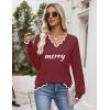 image:imageZeagoo Womens 2026 Fall V Neck Sweater Casual Long Sleeve Lightweight Ribbed Knit Pullover Sweaters Dressy Casual TopsZ  Merry