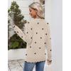 image:imageZeagoo Womens 2026 Fall V Neck Sweater Casual Long Sleeve Lightweight Ribbed Knit Pullover Sweaters Dressy Casual TopsZ  Polka Dot