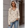 image:imageZeagoo Womens 2026 Fall V Neck Sweater Casual Long Sleeve Lightweight Ribbed Knit Pullover Sweaters Dressy Casual TopsZ  Polka Dot