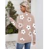 image:imageZeagoo Womens 2026 Fall V Neck Sweater Casual Long Sleeve Lightweight Ribbed Knit Pullover Sweaters Dressy Casual TopsZ Flower Khaki