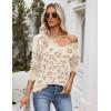 image:imageZeagoo Womens 2026 Fall V Neck Sweater Casual Long Sleeve Lightweight Ribbed Knit Pullover Sweaters Dressy Casual TopsZ Leopard Print