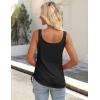 image:imageZeagoo Womens 2026 Tank Tops 2 Pack U Neck Summer Sleeveless Tops Loose Fit Button Casual Henley ShirtsBlackgrey