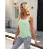image:imageZeagoo Womens 2026 Tank Tops 2 Pack U Neck Summer Sleeveless Tops Loose Fit Button Casual Henley ShirtsDark Greylake Green