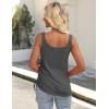 image:imageZeagoo Womens 2026 Tank Tops 2 Pack U Neck Summer Sleeveless Tops Loose Fit Button Casual Henley ShirtsDark Greylake Green