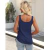 image:imageZeagoo Womens 2026 Tank Tops 2 Pack U Neck Summer Sleeveless Tops Loose Fit Button Casual Henley ShirtsDeep Navywine Red