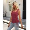 image:imageZeagoo Womens 2026 Tank Tops 2 Pack U Neck Summer Sleeveless Tops Loose Fit Button Casual Henley ShirtsDeep Navywine Red