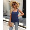 image:imageZeagoo Womens 2026 Tank Tops 2 Pack U Neck Summer Sleeveless Tops Loose Fit Button Casual Henley ShirtsDeep Navywine Red