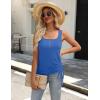 image:imageZeagoo Womens 2026 Tank Tops 2 Pack U Neck Summer Sleeveless Tops Loose Fit Button Casual Henley ShirtsRoyal Bluerose Red