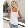 image:imageZeagoo Womens 2026 Tank Tops 2 Pack U Neck Summer Sleeveless Tops Loose Fit Button Casual Henley ShirtsWhiterose Red