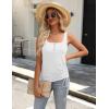 image:imageZeagoo Womens 2026 Tank Tops 2 Pack U Neck Summer Sleeveless Tops Loose Fit Button Casual Henley ShirtsWhiterose Red