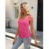image:imageZeagoo Womens 2026 Tank Tops 2 Pack U Neck Summer Sleeveless Tops Loose Fit Button Casual Henley ShirtsWhiterose Red