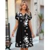 image:imageZeagoo Womens Casual Dresses with Pockets Summer Floral VNeck ALine Tshirt Dress Short Sleeve Mini Dress Beach SundressA01black Floral