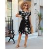 image:imageZeagoo Womens Casual Dresses with Pockets Summer Floral VNeck ALine Tshirt Dress Short Sleeve Mini Dress Beach SundressA01black Floral