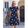 image:imageZeagoo Womens Casual Dresses with Pockets Summer Floral VNeck ALine Tshirt Dress Short Sleeve Mini Dress Beach SundressA02navy Blue Floral