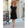 image:imageZeagoo Womens Casual Dresses with Pockets Summer Floral VNeck ALine Tshirt Dress Short Sleeve Mini Dress Beach SundressBlack