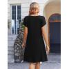 image:imageZeagoo Womens Casual Dresses with Pockets Summer Floral VNeck ALine Tshirt Dress Short Sleeve Mini Dress Beach SundressBlack
