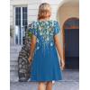 image:imageZeagoo Womens Casual Dresses with Pockets Summer Floral VNeck ALine Tshirt Dress Short Sleeve Mini Dress Beach SundressBlue Bloom
