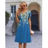 image:imageZeagoo Womens Casual Dresses with Pockets Summer Floral VNeck ALine Tshirt Dress Short Sleeve Mini Dress Beach SundressBlue Bloom