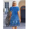 image:imageZeagoo Womens Casual Dresses with Pockets Summer Floral VNeck ALine Tshirt Dress Short Sleeve Mini Dress Beach SundressBlue Floral