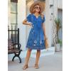 image:imageZeagoo Womens Casual Dresses with Pockets Summer Floral VNeck ALine Tshirt Dress Short Sleeve Mini Dress Beach SundressBlue Floral