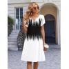 image:imageZeagoo Womens Casual Dresses with Pockets Summer Floral VNeck ALine Tshirt Dress Short Sleeve Mini Dress Beach SundressGradient Black White