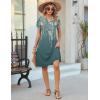 image:imageZeagoo Womens Casual Dresses with Pockets Summer Floral VNeck ALine Tshirt Dress Short Sleeve Mini Dress Beach SundressGraygreen Floral
