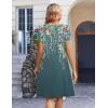 image:imageZeagoo Womens Casual Dresses with Pockets Summer Floral VNeck ALine Tshirt Dress Short Sleeve Mini Dress Beach SundressGraygreen Floral