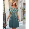 image:imageZeagoo Womens Casual Dresses with Pockets Summer Floral VNeck ALine Tshirt Dress Short Sleeve Mini Dress Beach SundressGraygreen Floral