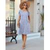 image:imageZeagoo Womens Casual Dresses with Pockets Summer Floral VNeck ALine Tshirt Dress Short Sleeve Mini Dress Beach SundressGrey Bluewhite