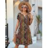 image:imageZeagoo Womens Casual Dresses with Pockets Summer Floral VNeck ALine Tshirt Dress Short Sleeve Mini Dress Beach SundressMulticolor