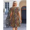 image:imageZeagoo Womens Casual Dresses with Pockets Summer Floral VNeck ALine Tshirt Dress Short Sleeve Mini Dress Beach SundressMulticolor