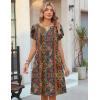 image:imageZeagoo Womens Casual Dresses with Pockets Summer Floral VNeck ALine Tshirt Dress Short Sleeve Mini Dress Beach SundressMulticolor